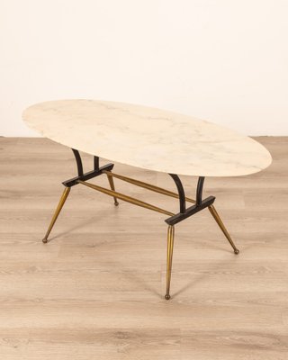 Italian Table in Brass and Marble, 1960s-IUC-1811099