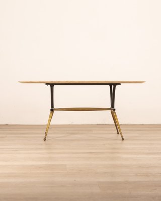 Italian Table in Brass and Marble, 1960s-IUC-1811099