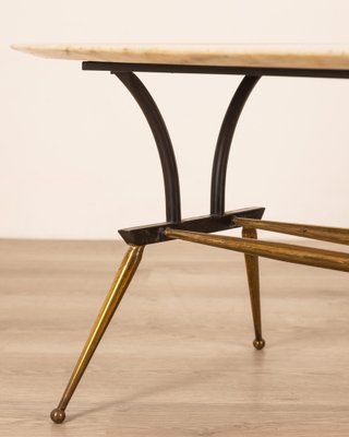 Italian Table in Brass and Marble, 1960s-IUC-1811099