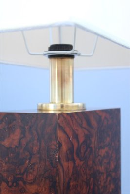 Italian Table Lamp in Briar Wood and Brass, 1970s-EH-695625