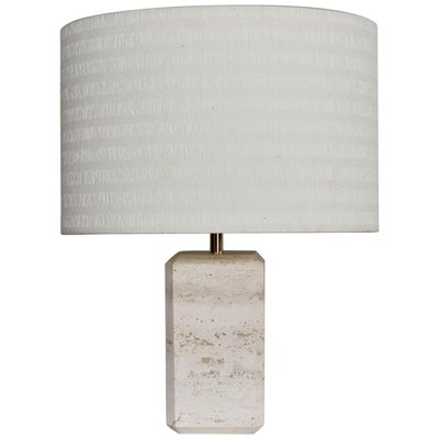 Italian Table Lamp in Travertine Marble, 1970s-VNE-966123