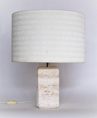 Italian Table Lamp in Travertine Marble, 1970s-VNE-966123