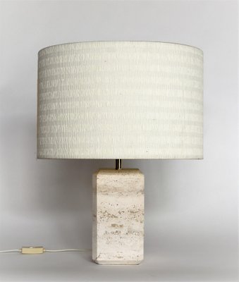 Italian Table Lamp in Travertine Marble, 1970s-VNE-966123