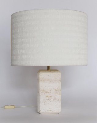 Italian Table Lamp in Travertine Marble, 1970s-VNE-966123