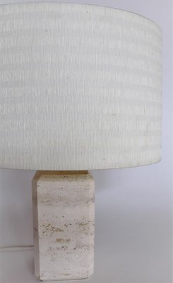 Italian Table Lamp in Travertine Marble, 1970s-VNE-966123