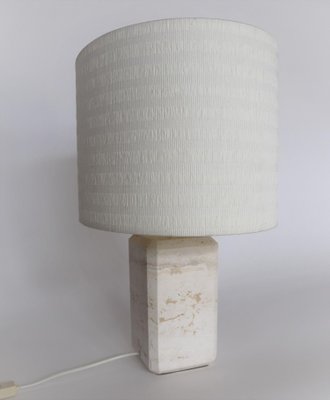 Italian Table Lamp in Travertine Marble, 1970s-VNE-966123