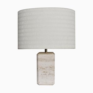 Italian Table Lamp in Travertine Marble, 1970s-VNE-966123