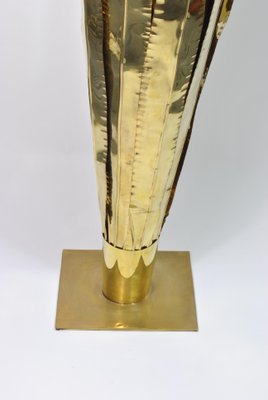 Italian Table Lamp with Brass Base and Leaves, 1970s-WFB-738565