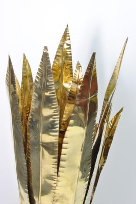 Italian Table Lamp with Brass Base and Leaves, 1970s-WFB-738565