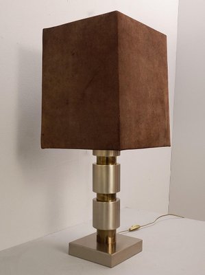 Italian Table Lamp with Suede Shade, 1970s, Set of 2-JG-1239354