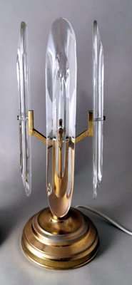 Italian Table Lamps in Brass and Crystal by Sciolari Gaetano, 1970s, Set of 2-QRS-1756691