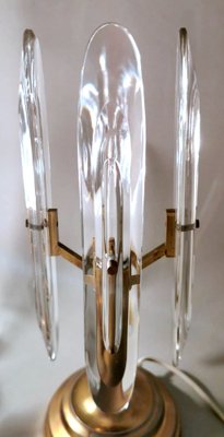 Italian Table Lamps in Brass and Crystal by Sciolari Gaetano, 1970s, Set of 2-QRS-1756691