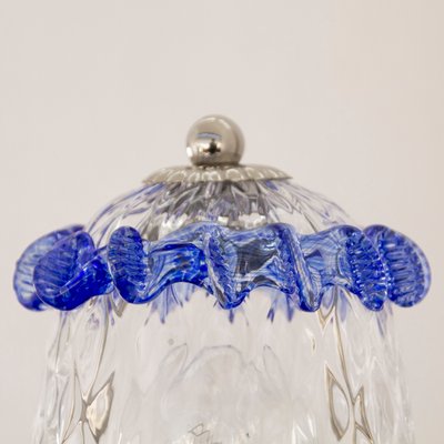 Italian Table Lamps in Clear and Blue Murano Glass, 2000s, Set of 2-MPO-1800643