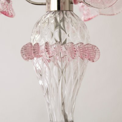 Italian Table Lamps in Clear and Pink Murano Glass, 2000s, Set of 2-MPO-1800927