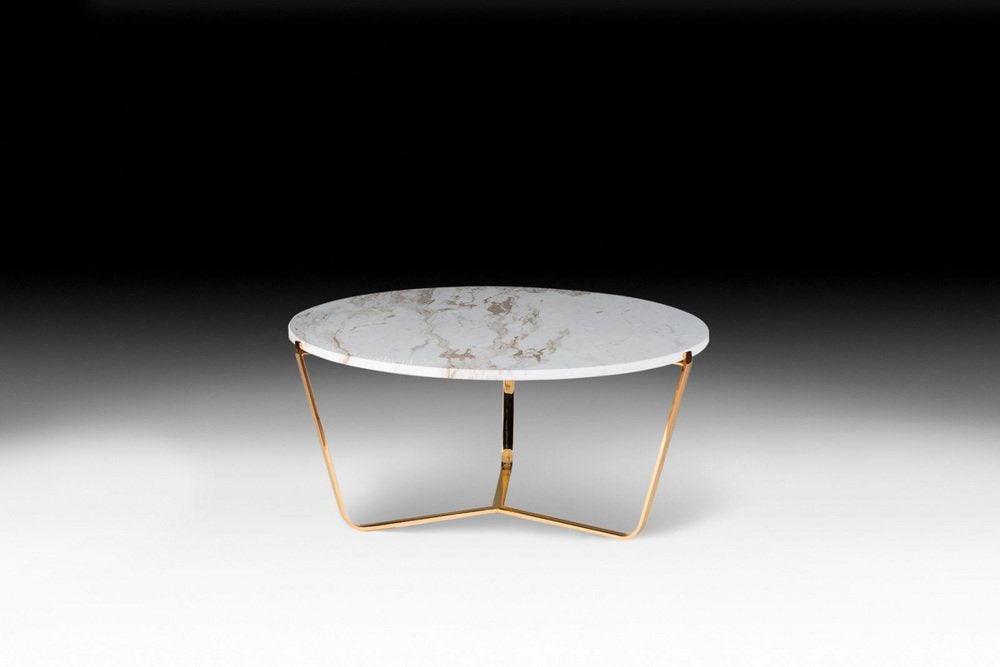 Italian Tavolino Marmo Emperador Dark Dolomiti Circular 41 Table from VGnewtrend