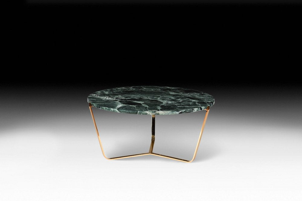 Italian Tavolino Marmo Emperador Dark Dolomiti Circular 41 Table from VGnewtrend