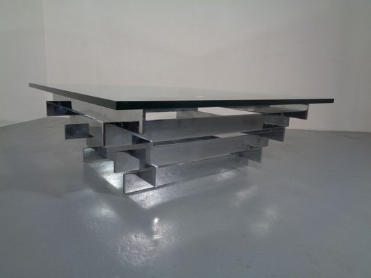 Italian Tavolo Scultura Chrome Coffee Table by David Hicks, 1960s-RDW-689428