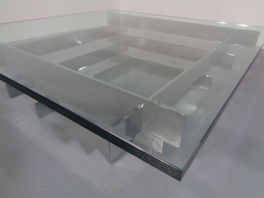 Italian Tavolo Scultura Chrome Coffee Table by David Hicks, 1960s-RDW-689428