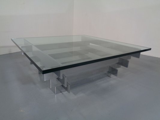 Italian Tavolo Scultura Chrome Coffee Table by David Hicks, 1960s-RDW-689428