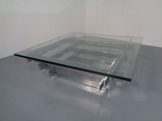 Italian Tavolo Scultura Chrome Coffee Table by David Hicks, 1960s-RDW-689428