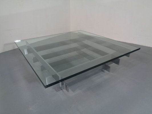 Italian Tavolo Scultura Chrome Coffee Table by David Hicks, 1960s-RDW-689428