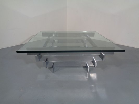 Italian Tavolo Scultura Chrome Coffee Table by David Hicks, 1960s-RDW-689428