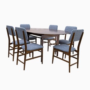 Italian Teak Dining Table and 6 Chairs by Edmondo Palutari for Dassi, 1950s, Set of 7-FER-901308