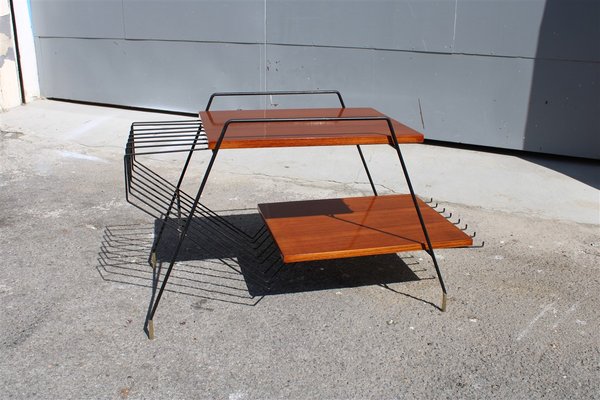 Italian Teak, Metal & Brass Coffee Table by Home Isa for Disegno Graffi Home, 1950s-EH-863111