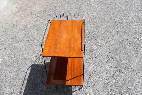 Italian Teak, Metal & Brass Coffee Table by Home Isa for Disegno Graffi Home, 1950s-EH-863111