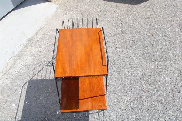 Italian Teak, Metal & Brass Coffee Table by Home Isa for Disegno Graffi Home, 1950s-EH-863111