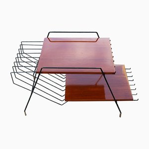 Italian Teak, Metal & Brass Coffee Table by Home Isa for Disegno Graffi Home, 1950s-EH-863111