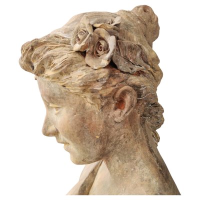 Italian Terracotta Sculpture of Girl-FDW-2041692