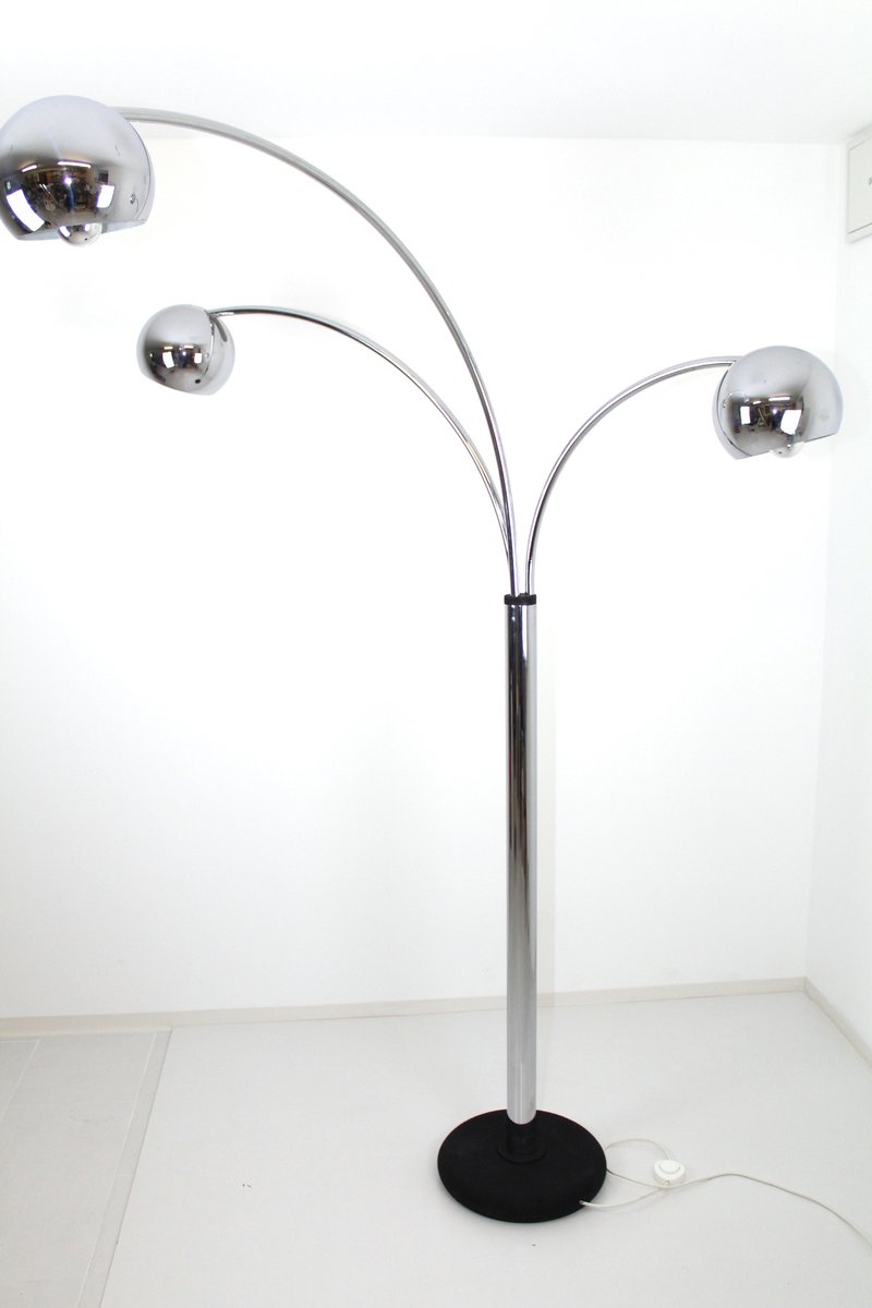 Italian Three-Light Arc Lamp, 1960s