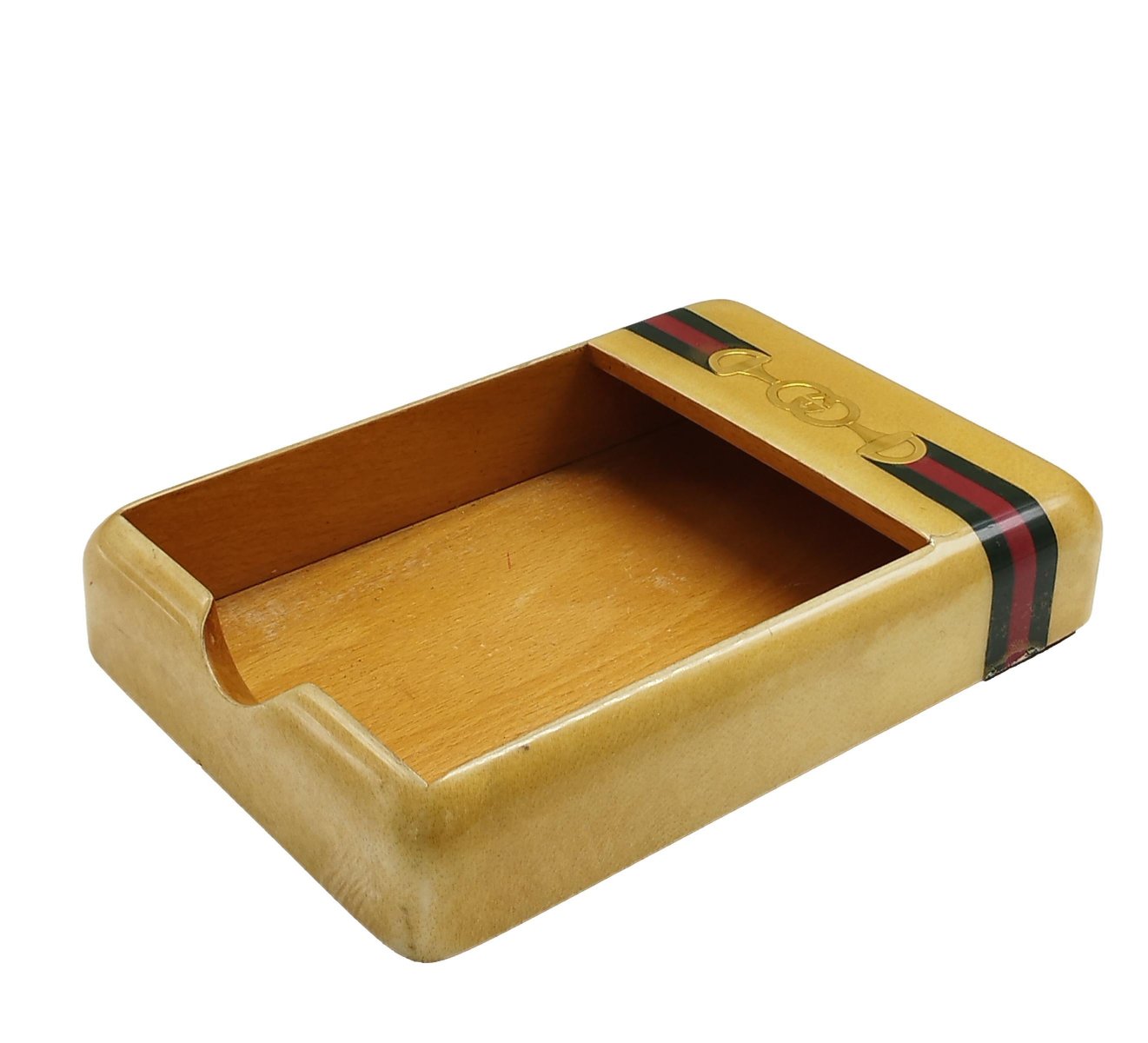 Italian Tidy Tray in Maple from Gucci, 1970s