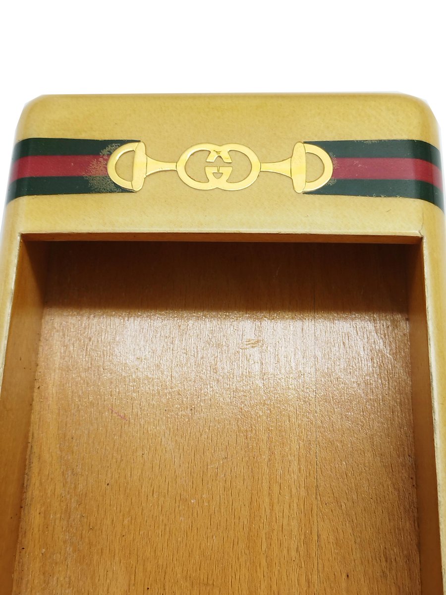 Italian Tidy Tray in Maple from Gucci, 1970s