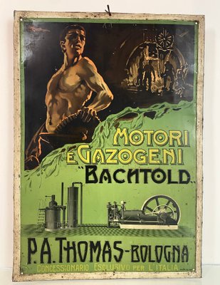 Italian Tin Advertising Sign from Bachtold Engines-WZZ-963933