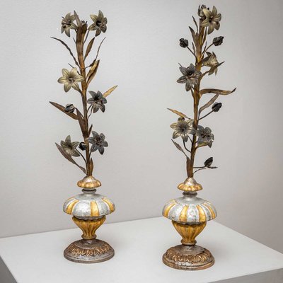 Italian Tin Flower Bouquets, 19th Century, Set of 2-VEI-2021297