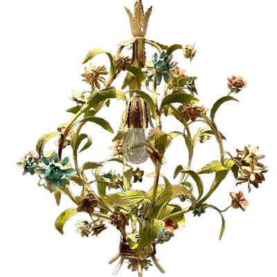 Italian Tole Flower Chandelier, 1960s-JJC-1448750