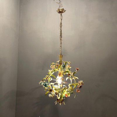 Italian Tole Flower Chandelier, 1960s-JJC-1448750