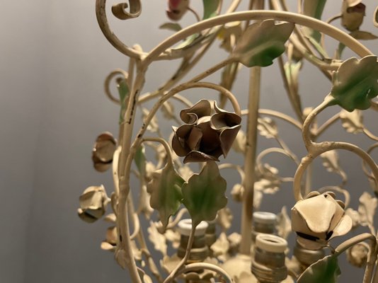 Italian Tole Flower Chandelier, 1960s-JJC-1437541