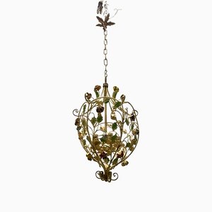 Italian Tole Flower Chandelier, 1960s-JJC-1437541