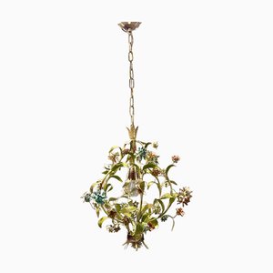 Italian Tole Flower Chandelier, 1960s-JJC-1448750