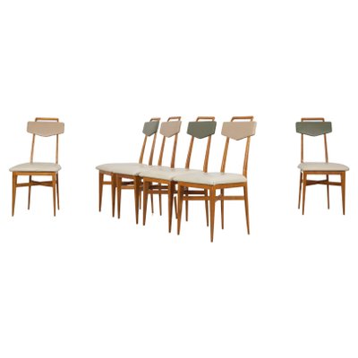 Italian Torinese School Chairs, 1950s, Set of 6-AA-1298716