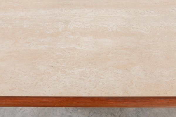 Italian Travertine Console Table from Stone International, 1970s-KL-773077