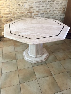 Italian Travertine Dining Table, 1976-EVQ-2043457