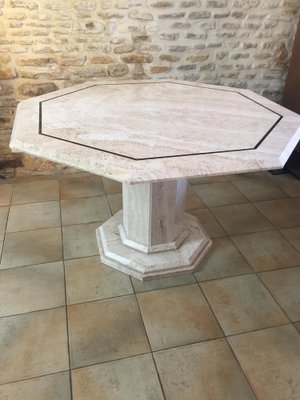 Italian Travertine Dining Table, 1976-EVQ-2043457