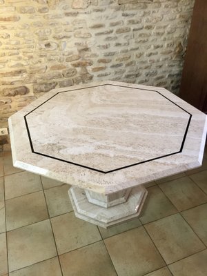 Italian Travertine Dining Table, 1976-EVQ-2043457