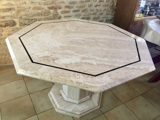 Italian Travertine Dining Table, 1976-EVQ-2043457