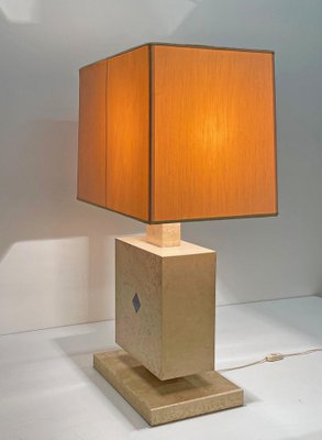 Italian Travertine Marble and Lapis Lazuli Table Lamp, 1970s-JDR-1419235