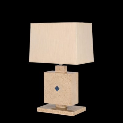 Italian Travertine Marble and Lapis Lazuli Table Lamp, 1970s-JDR-1419235